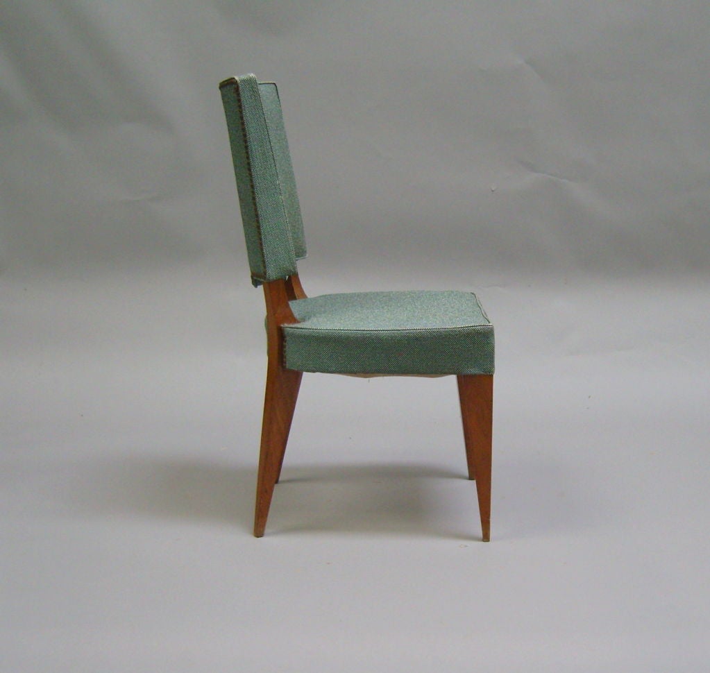 Mid-20th Century Set of Eight French 1950's Chairs