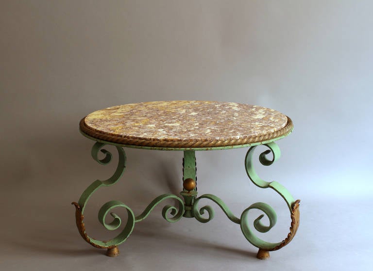 Mid-20th Century A Fine French Art Deco Round Gueridon attributed to Raymond Subes For Sale