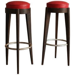 Pair of French Art Deco Bar Stools