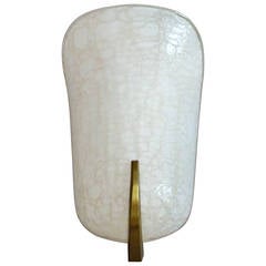 Fine French, 1950s "Craquele" White Glass Sconce by Jean Perzel