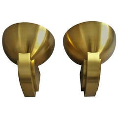 Pair of French Art Deco Bronze Sconces by Jean Perzel 10