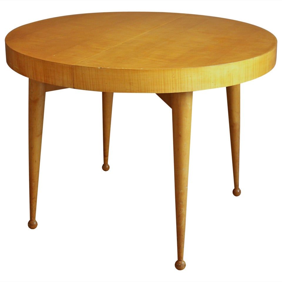 French 1950s Round Table by Verot & Clement