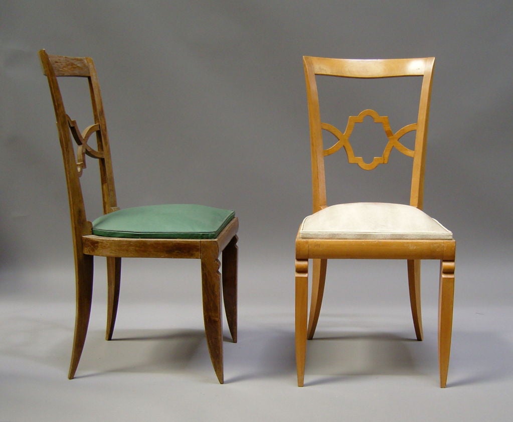Set of 10 + 2 arms French Art Deco Chairs 1