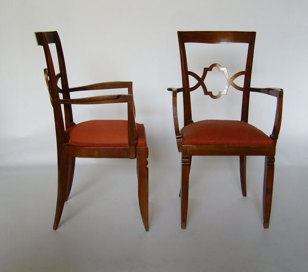 Set of 10 + 2 arms French Art Deco Chairs 6