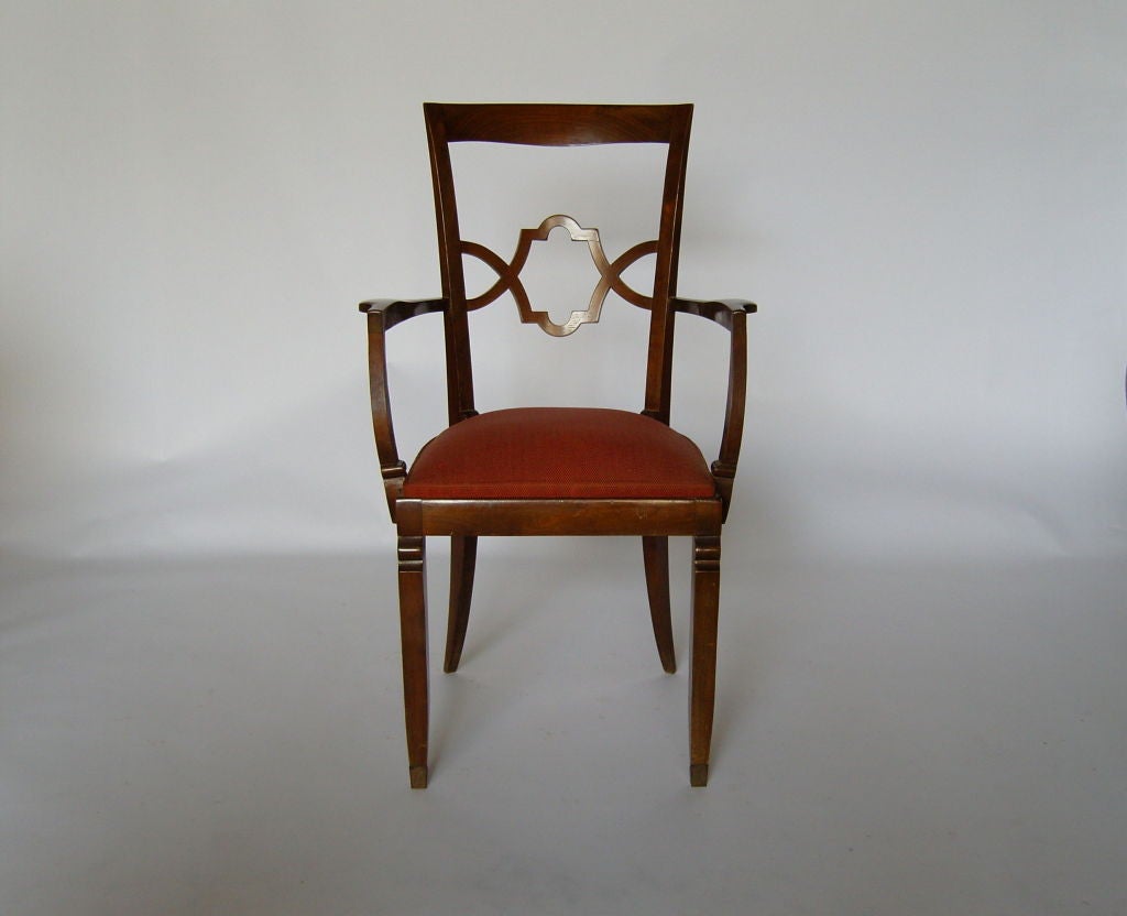 Set of 10 + 2 arms French Art Deco Chairs 3
