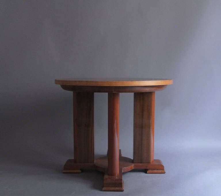 Fine French Art Deco walnut gueridon or side table.
Dealer Ref: 1073
One similar table is available  in mahogany.