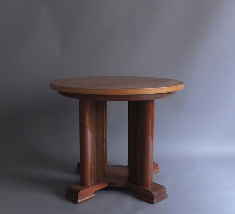 Fine French Art Deco Walnut Guéridon In Good Condition In Long Island City, NY