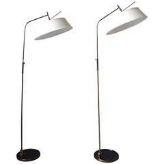 Two Fine French 1950s Floor Lamps by Lunel