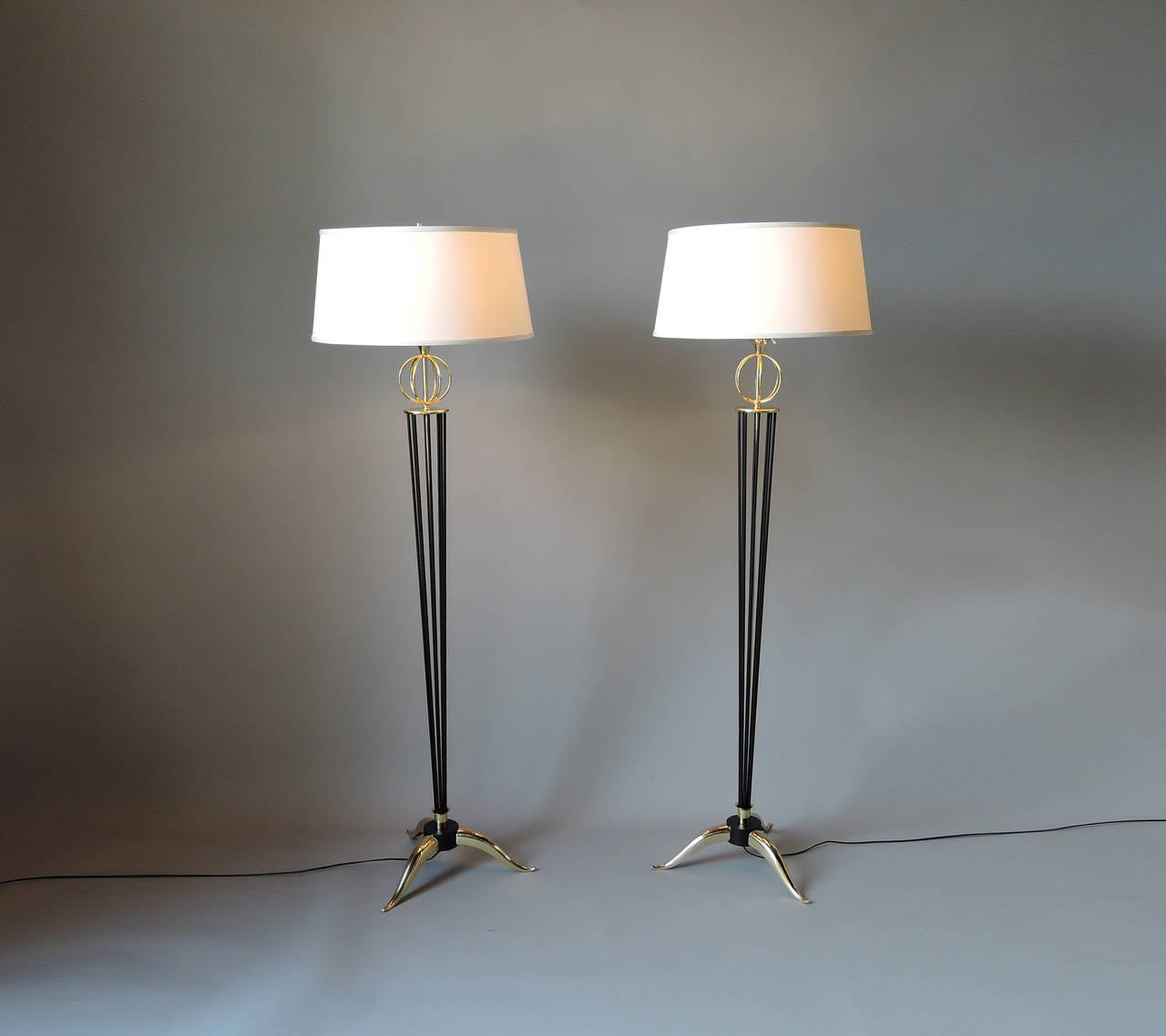 Mid-Century Modern Pair of French 1950s Floor Lamp by Arlus