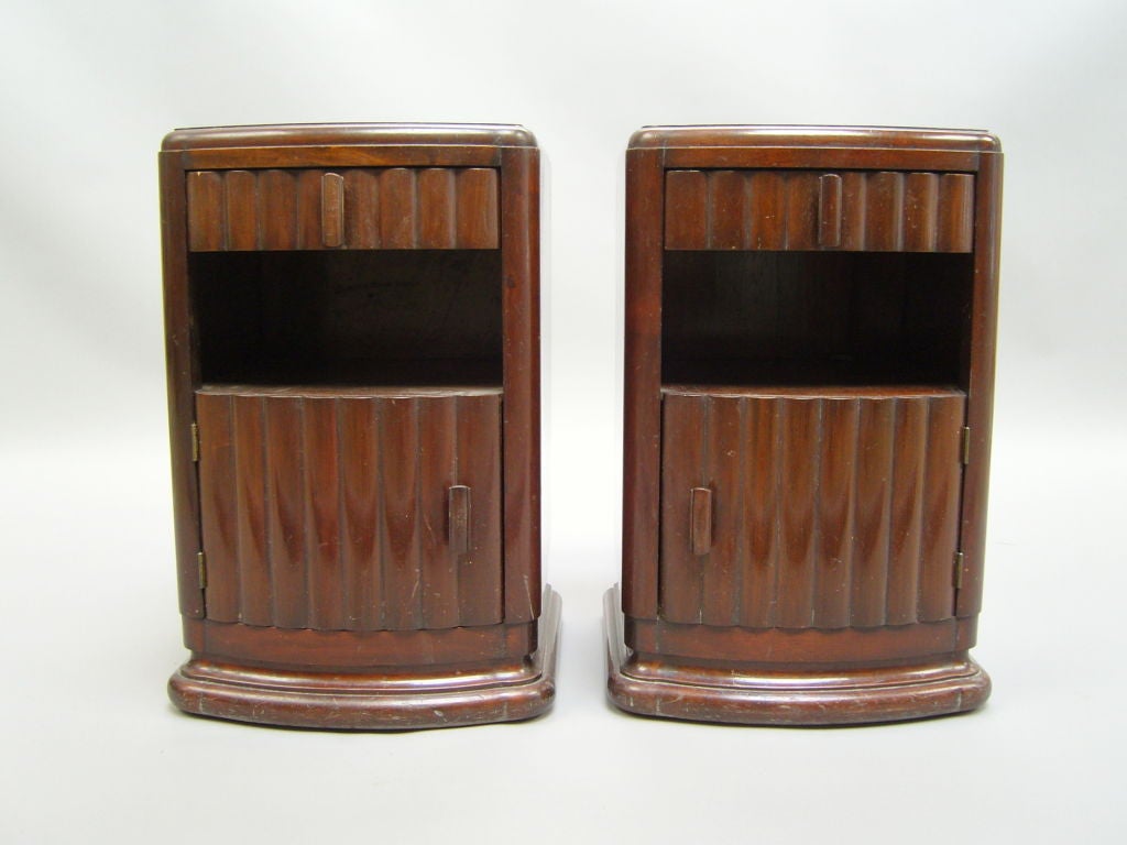 Pair of Fine French Art Deco Mahogany Side Tables 4
