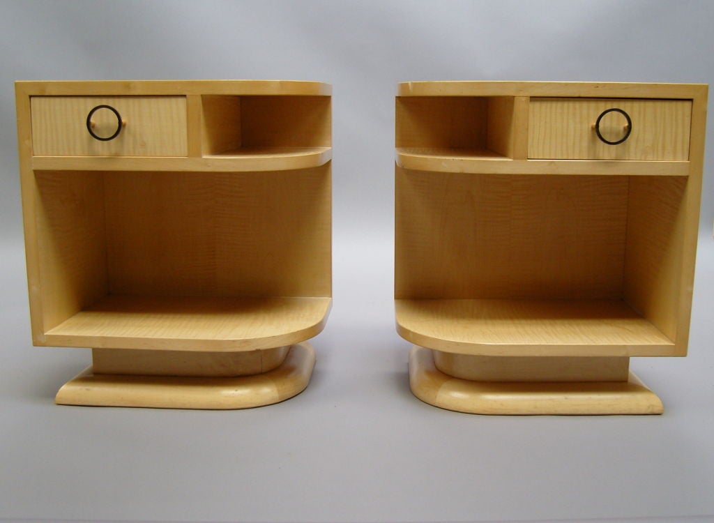 A Pair of Fine French 1960s Sycamore Side Tables 4