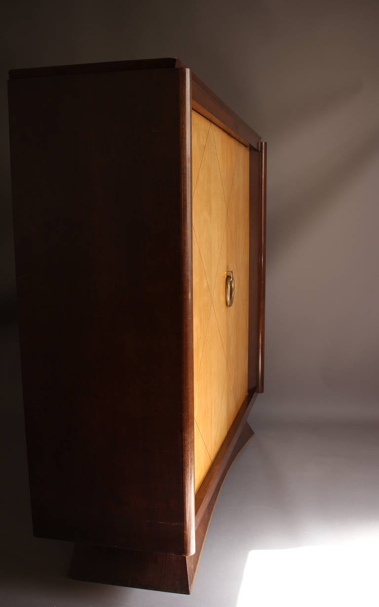 Fine French Art Deco Rosewood and Sycamore Two Doors Armoire 1