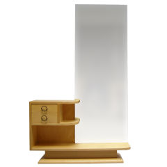 Fine French 1960's Sycamore Vanity and Mirror 8