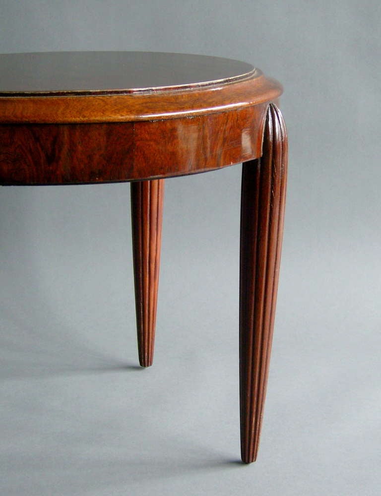 A Small French Art Deco round Mahogany side table 1
