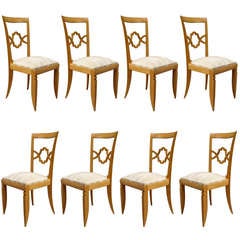Set of 10 + 2 arms French Art Deco Chairs Used Set of 10 + 2 arms French Art Deco Chairs