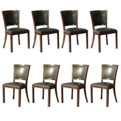Set of 8 Art Deco Chairs by De Coene