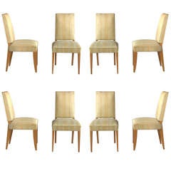 Set of Eight Art Deco Chairs by Pierre Bloch and Charles Dudouyt
