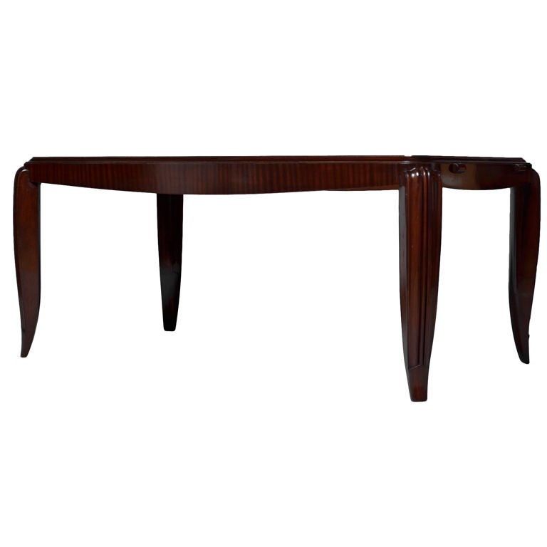 A Fine French Art Deco Mahogany Dining Table in the manner of Jean Pascaud For Sale