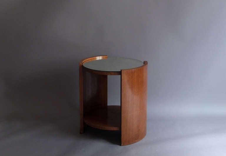 A Fine French Art Deco Rosewood Gueridon with a Mirrored Top 4