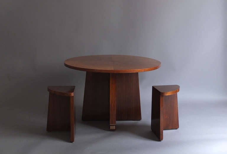 20th Century French Art Nouveau  Gueridon / Center Table and Four Nesting Side Tables