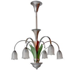 French Art Deco "Lily of the Valley" Chandelier
