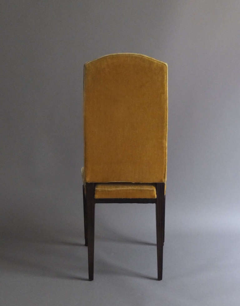 Ensemble de 8 chaises de salle à manger Art Déco en ébène de Macassar par Paul Frechet en vente 1