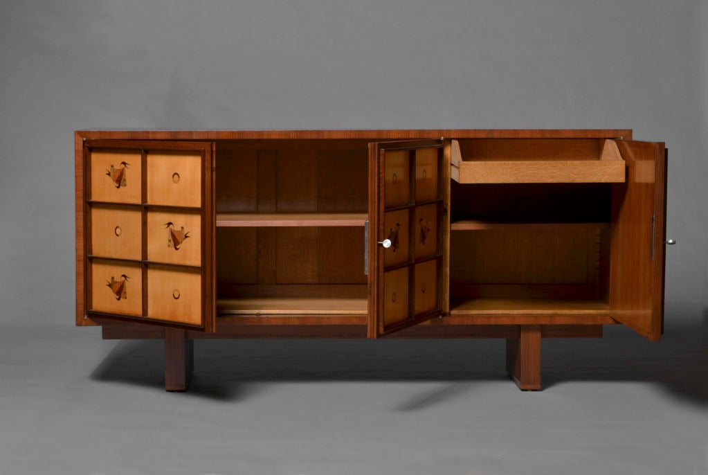 Fine French Art Deco Walnut and Sycamore Sideboard 7