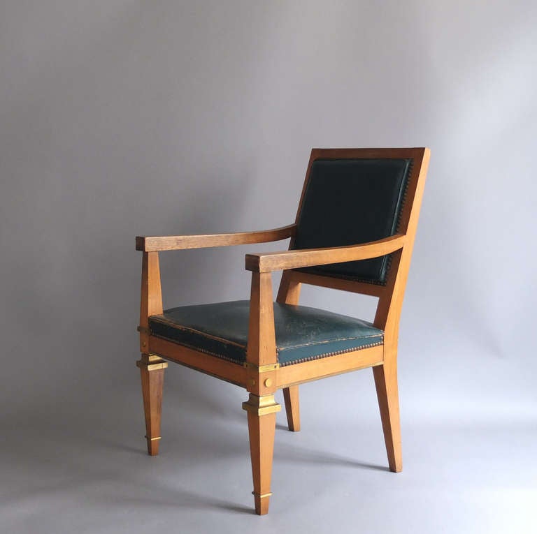 French Art Deco Desk Chair Attributed to Arbus In Good Condition In Long Island City, NY