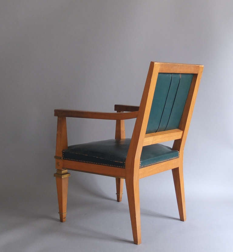 French Art Deco Desk Chair Attributed to Arbus 1