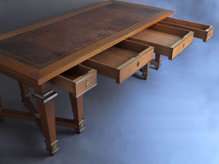 Fine French Art Deco Desk or Library Table Attributed to Arbus 1