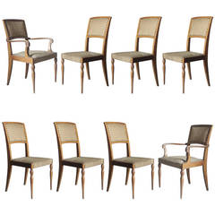 Set of 6 and 2 arms French Neoclassical Chairs