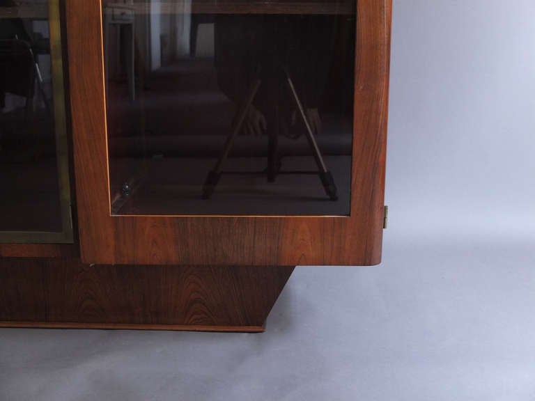 Fine French Art Deco Rosewood Bookcase or Display Cabinet 1
