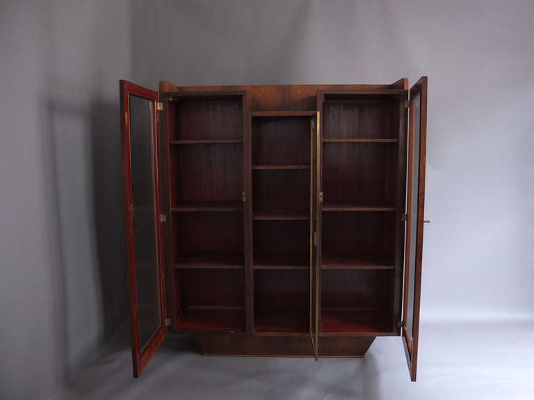 Fine French Art Deco Rosewood Bookcase or Display Cabinet 2