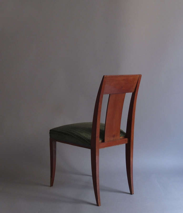 Milieu du XXe siècle Paire de chaises d'appoint Art Déco françaises dans le style d'Alfred Porteneuve en vente