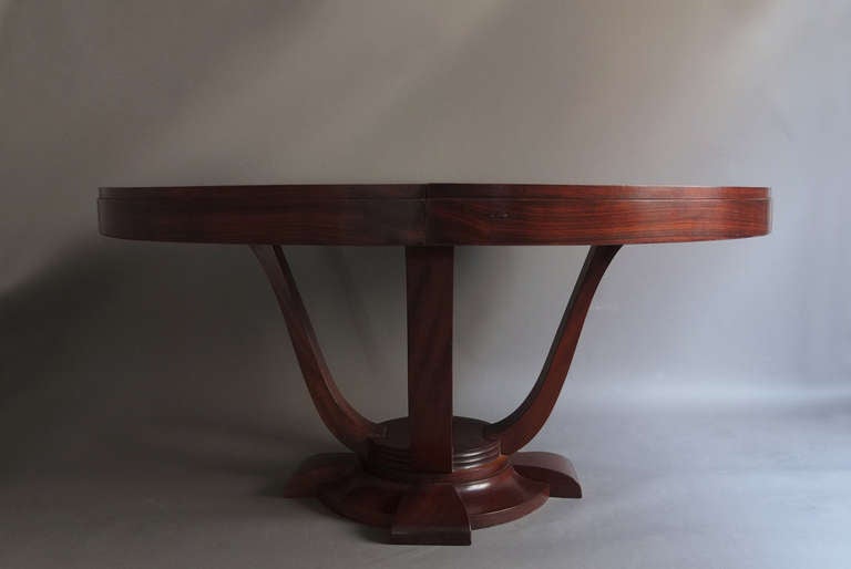 Fine large French Art Deco round rosewood dining or center table.
Dealer Ref: 1060