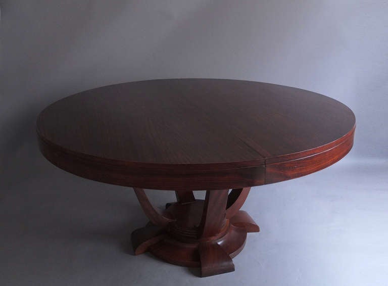 Mid-20th Century Fine French Art Deco Rosewood Round Dining or Center Table