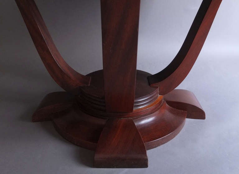 Fine French Art Deco Rosewood Round Dining or Center Table 4