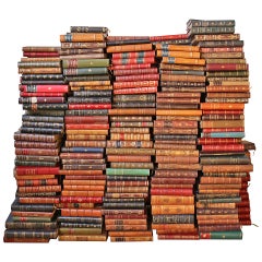 Surtido de Libros Antiguos Franceses Encuadernados en Piel - El precio es por yarda -