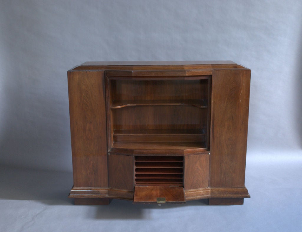 A Rare Fine French Art Deco Rosewood Collector Cabinet In Good Condition For Sale In Long Island City, NY