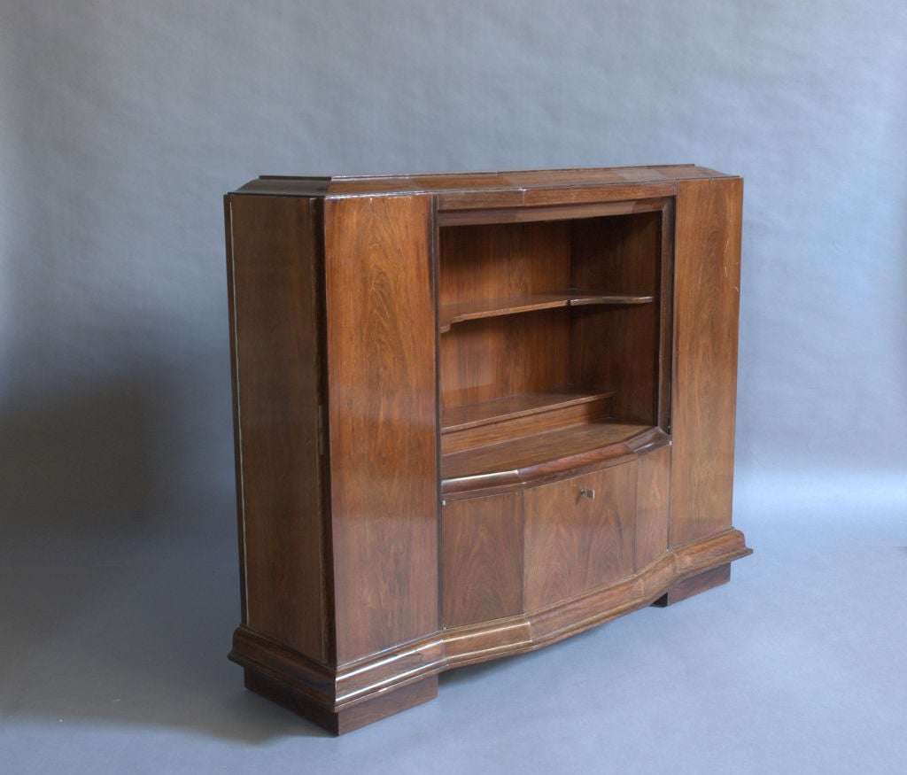A Rare Fine French Art Deco Rosewood Collector Cabinet For Sale 1