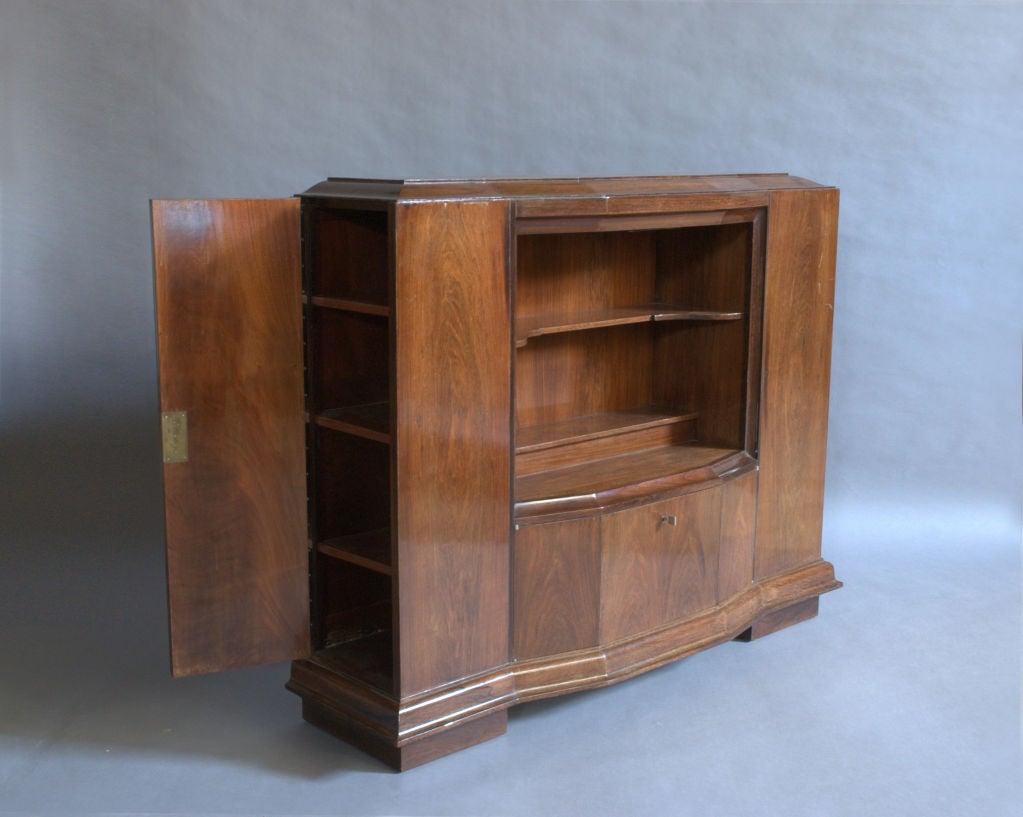 A Rare Fine French Art Deco Rosewood Collector Cabinet For Sale 2