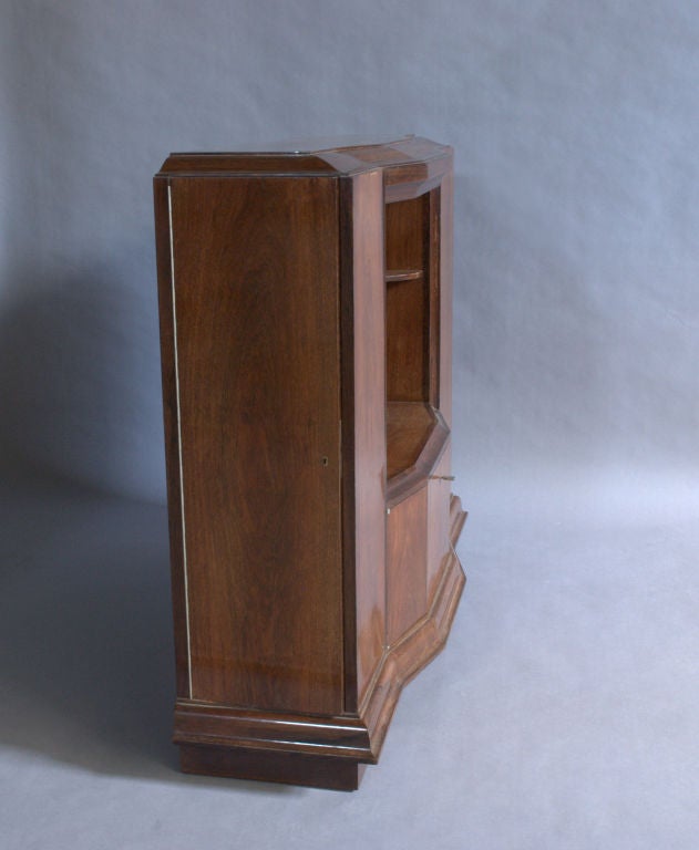 A Rare Fine French Art Deco Rosewood Collector Cabinet For Sale 4