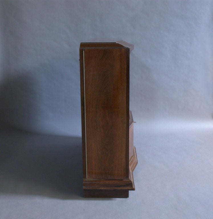 A Rare Fine French Art Deco Rosewood Collector Cabinet For Sale 5