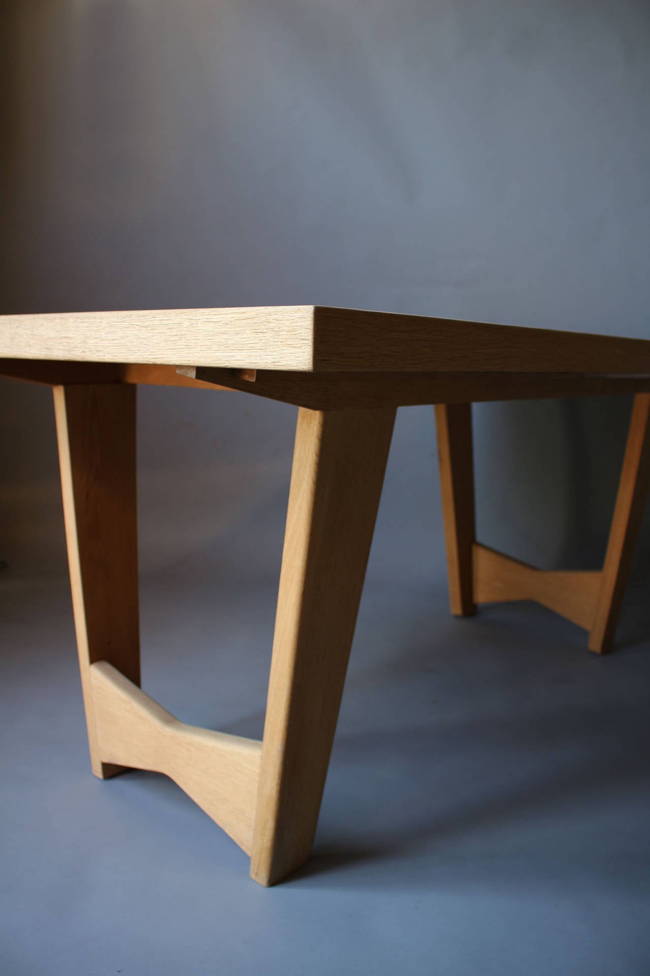 French Oak Dining Table by Guillerme et Chambron 5