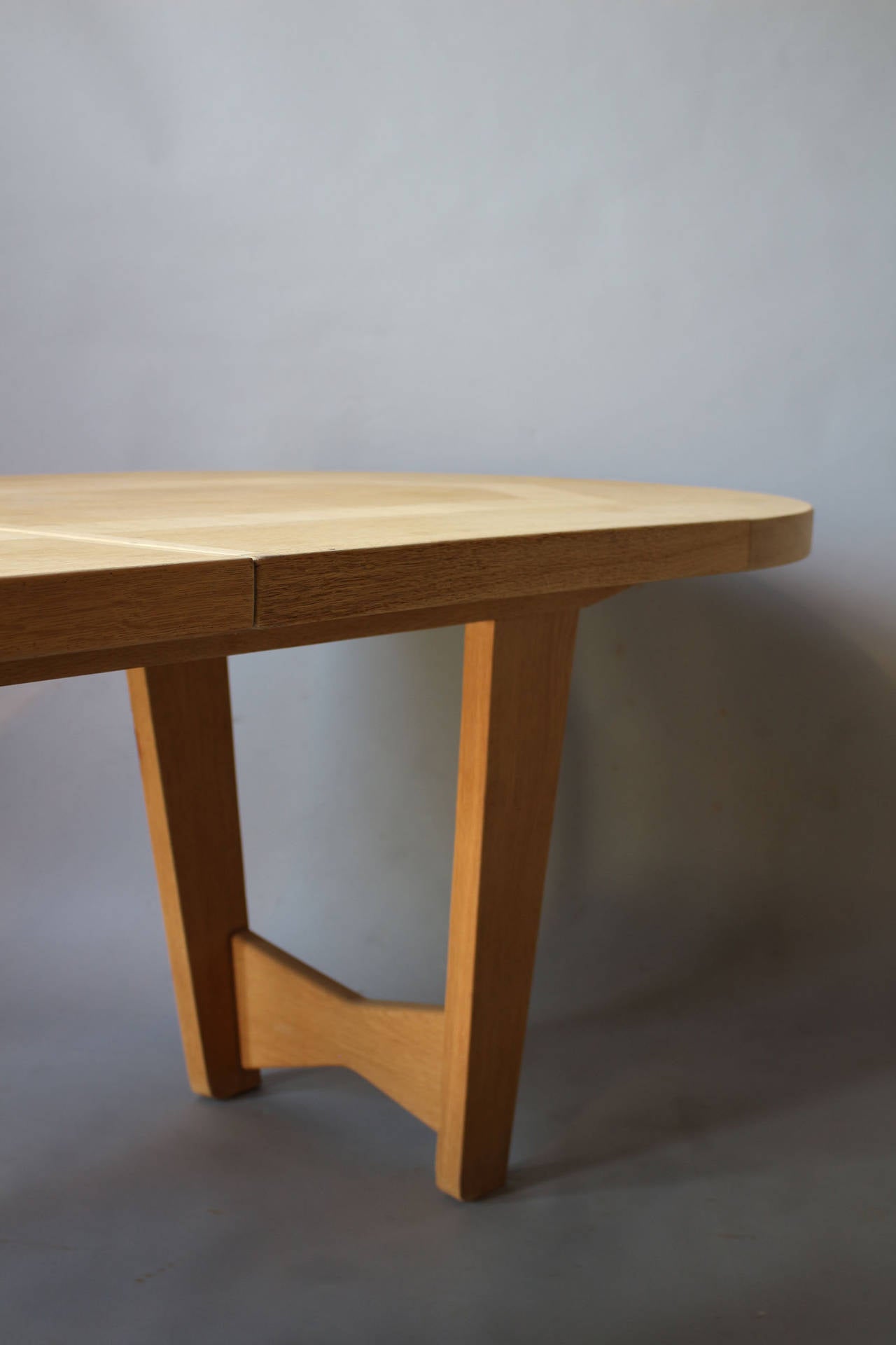 French Oak Dining Table by Guillerme et Chambron 4