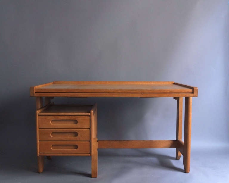 Mid-Century Modern French 1950's Desk by Guillerme et Chambron