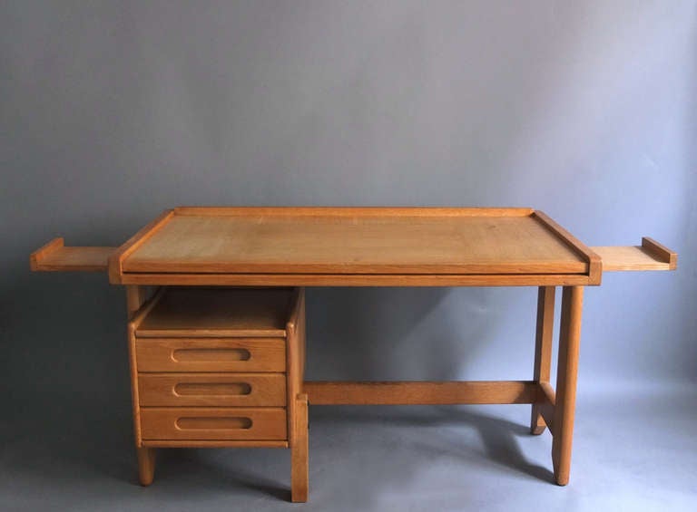 French 1950's Desk by Guillerme et Chambron In Good Condition In Long Island City, NY