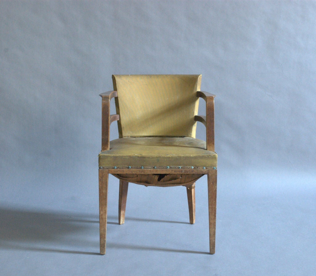 Set of Six Art Deco Bridge Chairs by Jean Pascaud