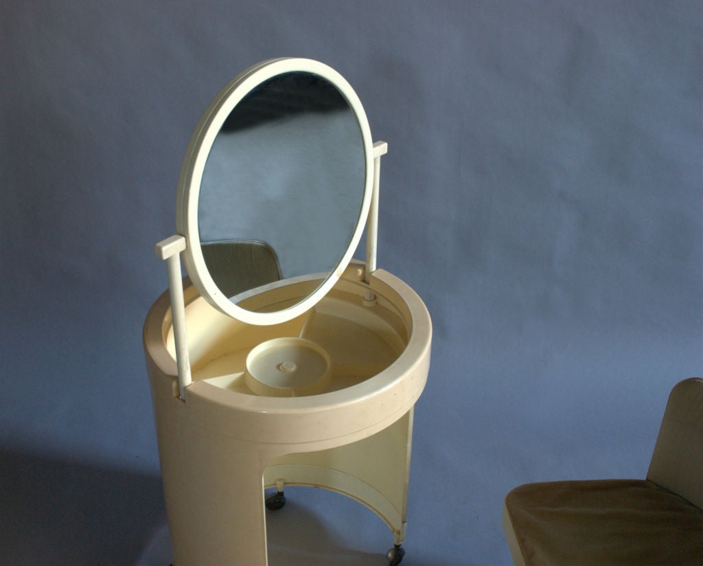 Mid-Century Modern An Italian 1960's Plastic Vanity and Chair