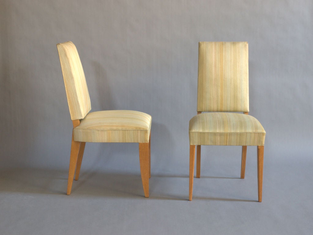 Set of eight fine French Art Deco oak dining chairs by Pierre Bloch and Charles Dudouyt (editor).
A matching table is available 1stdibs Ref: LU78482632342
see pictures